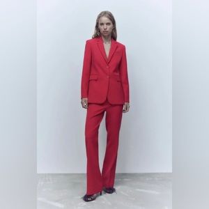 ZARA Fuchsia Pink Straight Cut Blazer and Pants